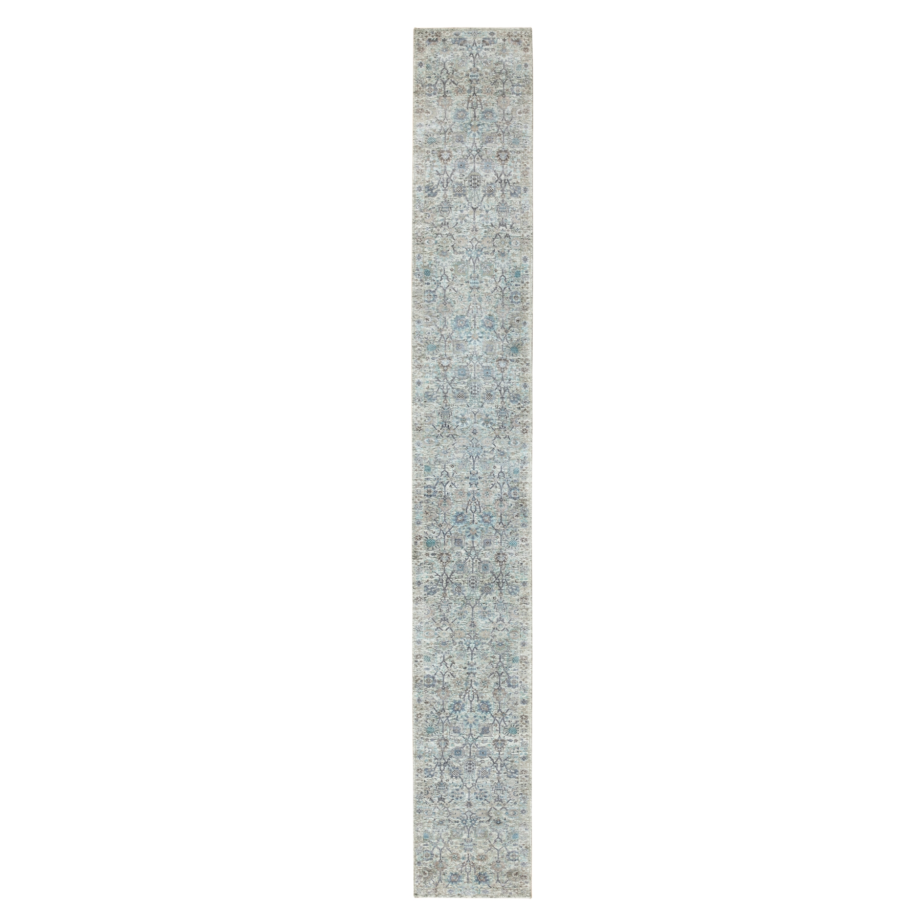 Transitional Silk Hand-Knotted Area Rug 2'5